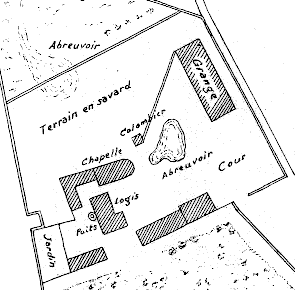 Ferme du Mont-de-Soissons (Aisne) - Plan Grandin de 1777