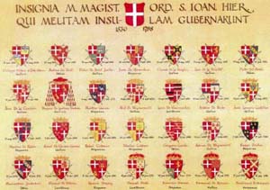 Armoiries des Grands-Maîtres de l'ordre de Saint-Jean-de-Jérusalem