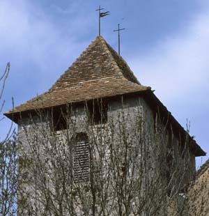 Soulomès : clocher de l'église