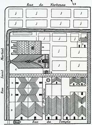 Agen : plan du quartier de Sainte-Quitterie réalisé par P. LAUZUN