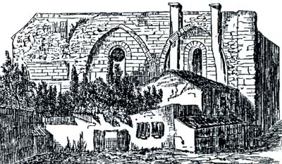 La Rochelle : vestiges du mur nord de la chapelle (1856)