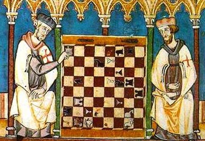 Templiers jouant aux échecs