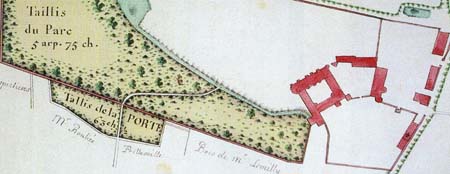 Ballan : plan de la commanderie du XVIIIe siècle (Archives départementales d'Indre-et-Loire)