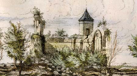 Montarouch : la chapelle côté Sud (Croquis H. de Marquessac)