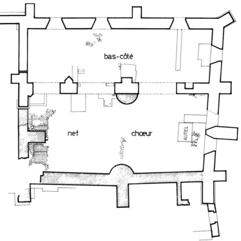 Coulours : plan de la chapelle (M. Derclaye)
