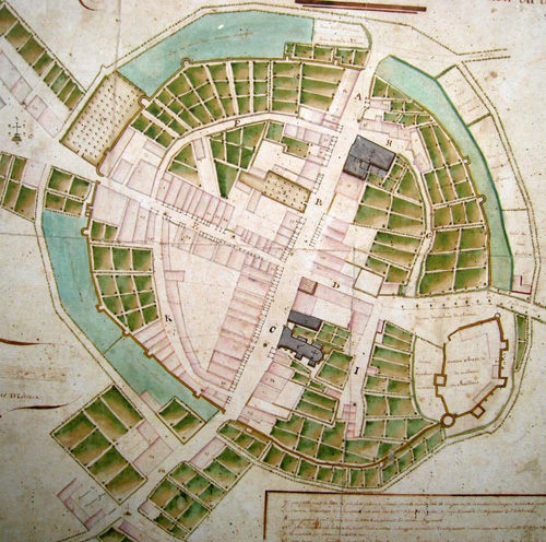Plan géométral de Bâgé-le-Châtel de 1812