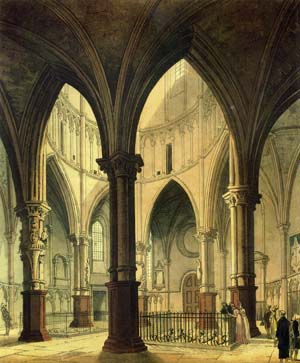 Temple de Londres : The Round (1809) - Pugin and Rowlandson