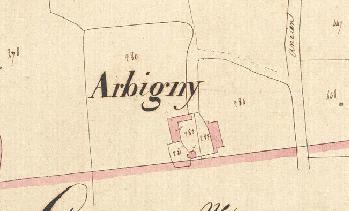 Arbigny : extrait du plan napoléonien (1830)