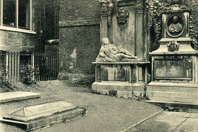 Temple de Londres : tombe de Goldsmith