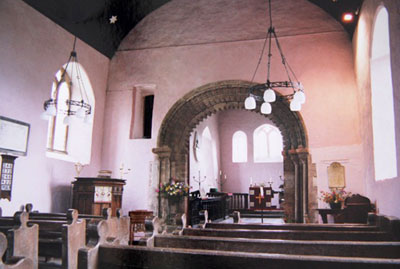 Garway : Inside of nave facing east - Photo by John Yarnold