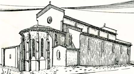 Tomar : église Santa Maria do Olival - Croquis de J.I. DA COSTA ROSA