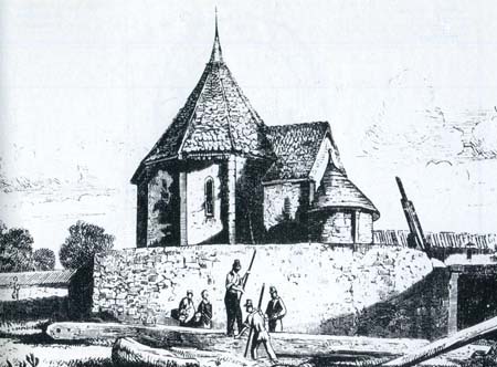 Metz : la chapelle des Templiers - Dessin de Migette (1849)